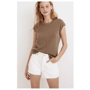 Madewell Shorts Women’s Size 33W Relaxed Denim White Cut Off NWT MSRP $78